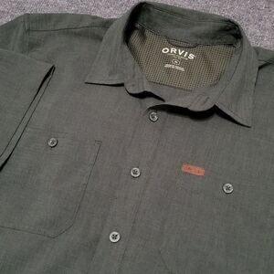 Orvis Shirt Men's M Dark Green Lightweight Outdoors Hiking Casual